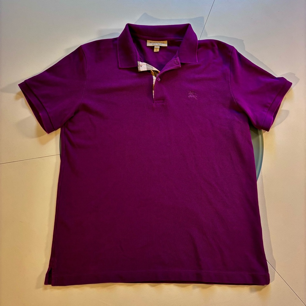 Magenta Burberry Polo T shirt men’s